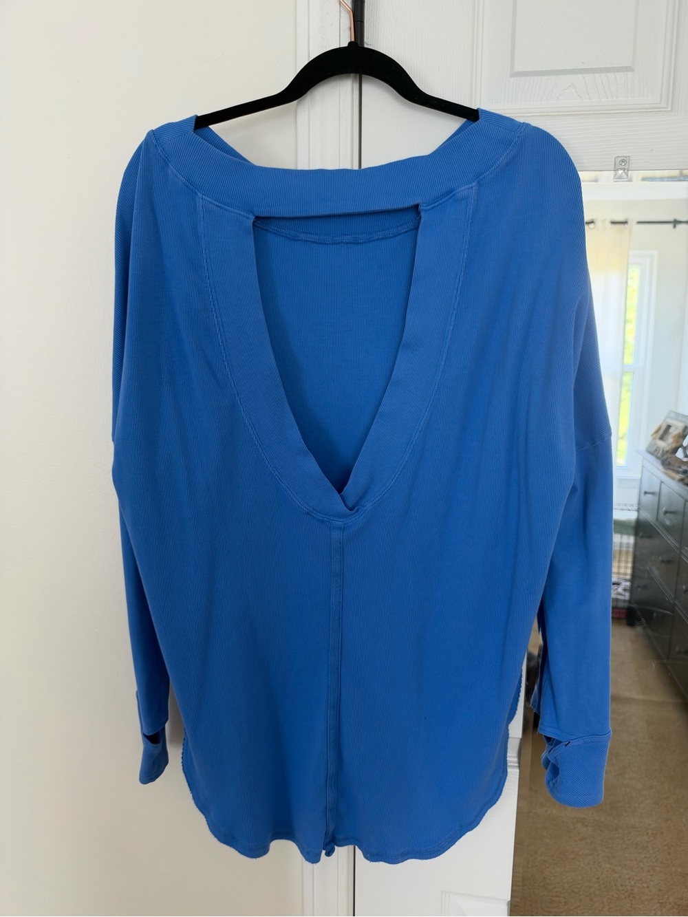 Free People Movement Simply Layer Open Back Long Sleeve Blue Size Small